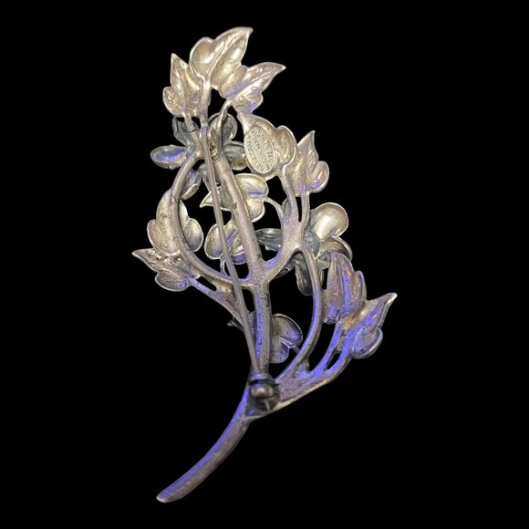 Danecraft Sterling Silver Floral Brooch Pin - Picture 11 of 15